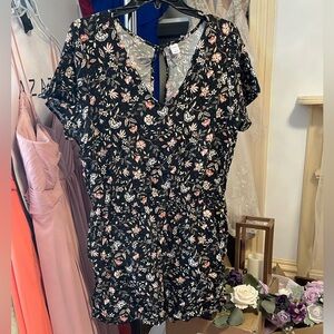 Old Navy Black Floral Romper
